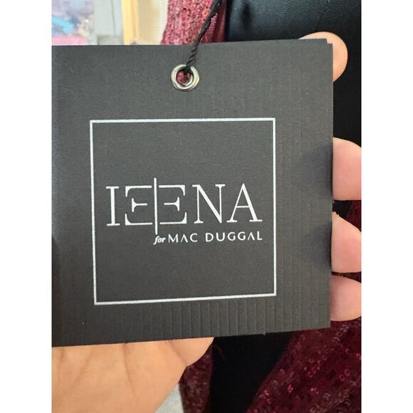 IEENA for Mac Duggal Wine Sequin Gown Style 26692 Size 12 NWT - Picture 7 of 8